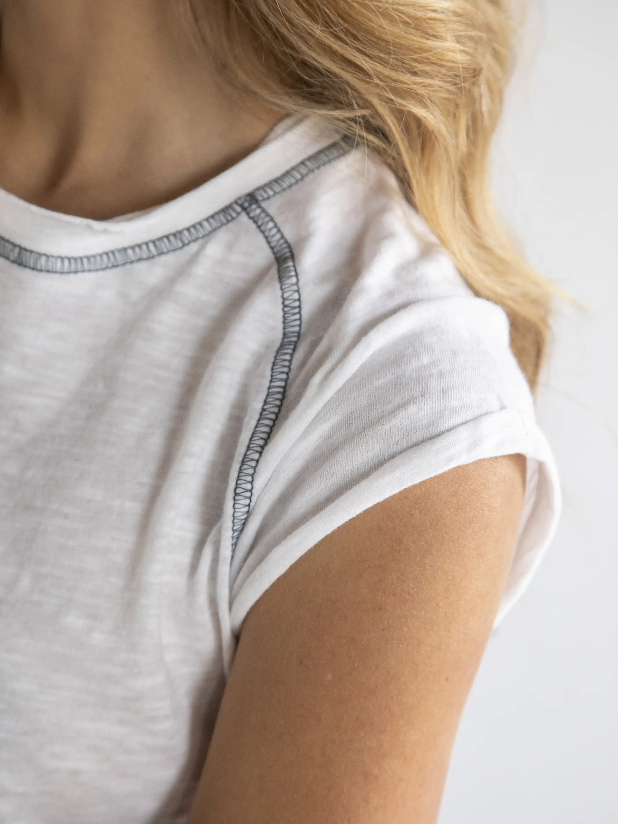 Lily Knit Cotton Tee Shirt - White