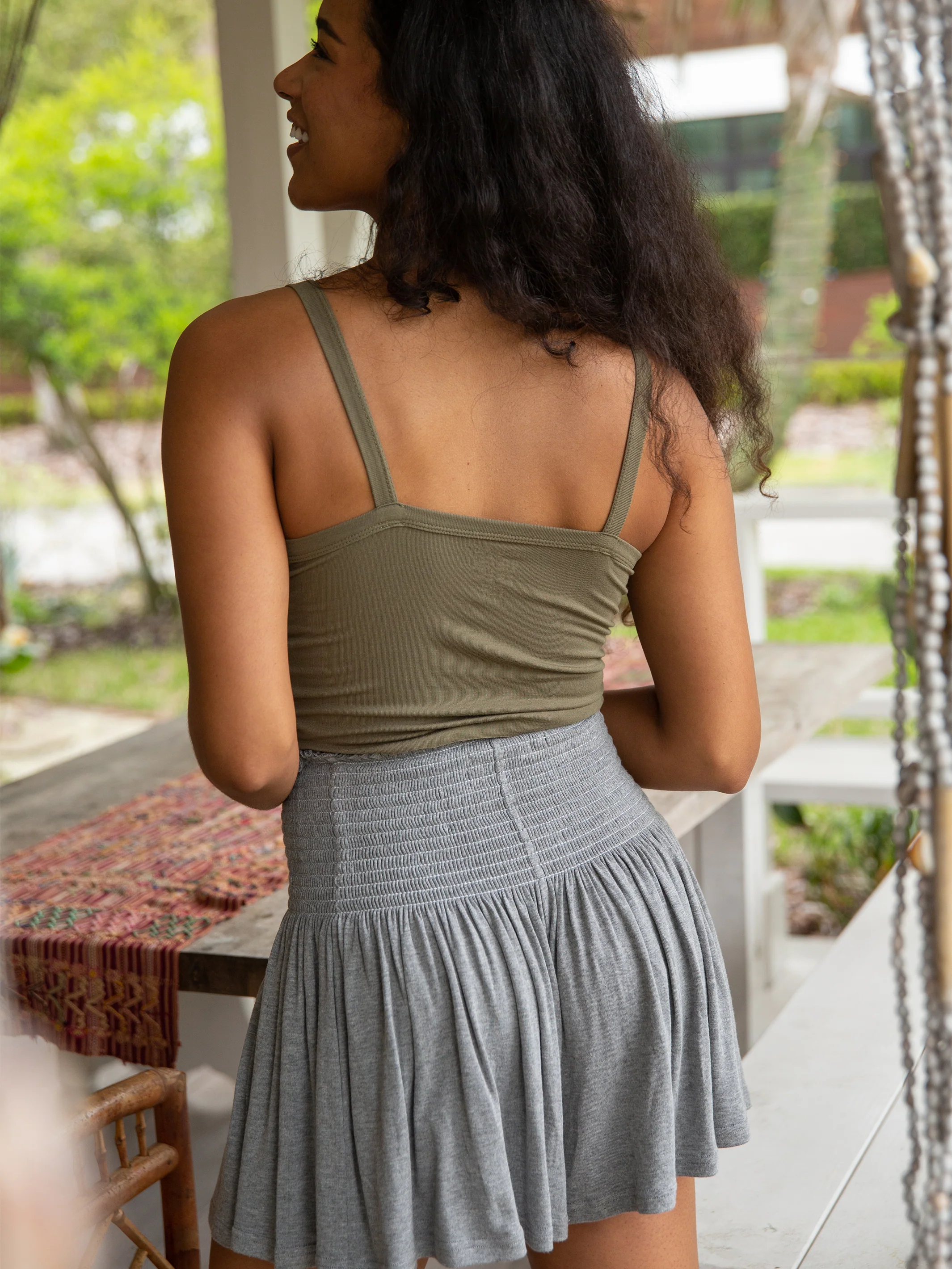 Daisy Knit Skort - Heather Grey