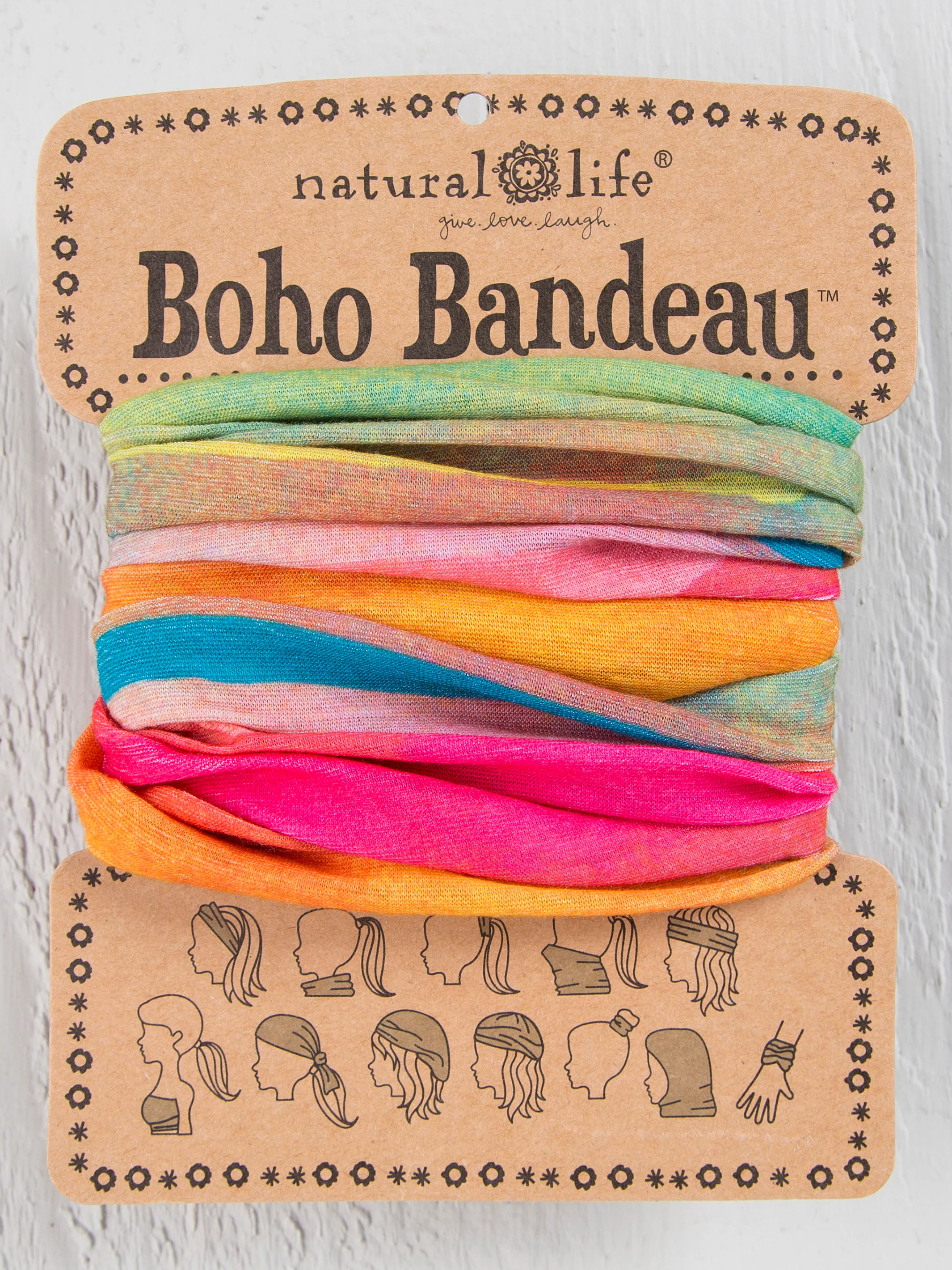 Full Boho Bandeau® Headband - Rainbow Ombre